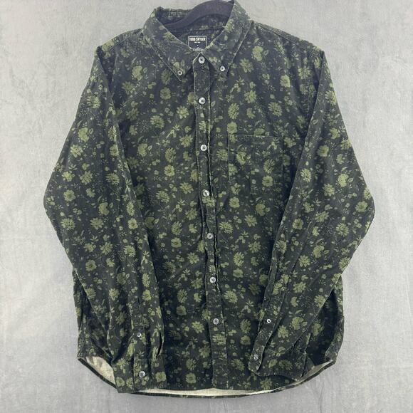 Todd Snyder Italian Micro Cord Floral Shirt in Olive Size XL - Picture 1 of 12